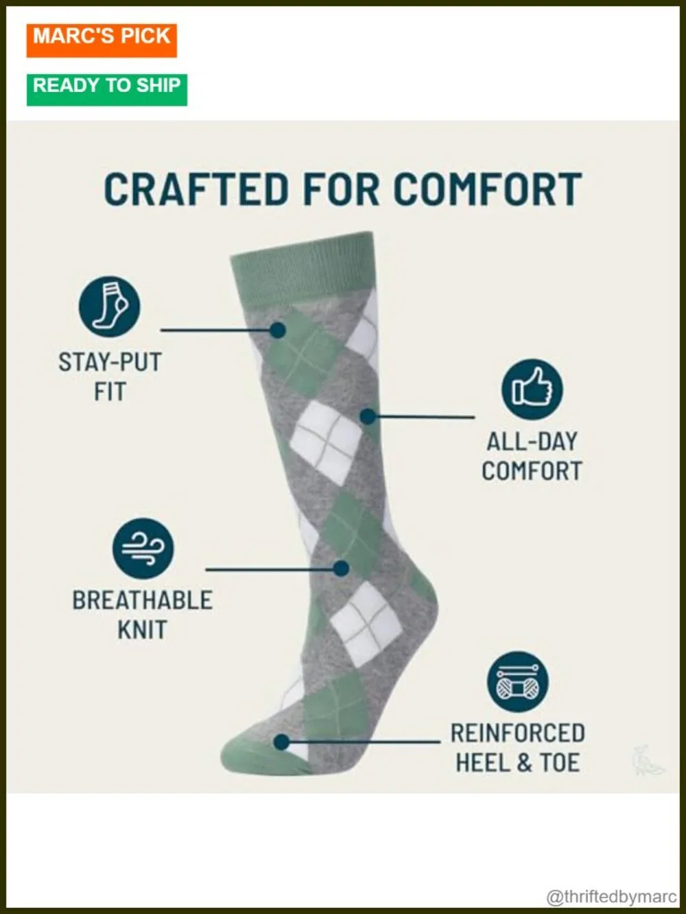 Men's Green Dress Socks – Classic Soft Crew Socks for Work, Business or Weddings